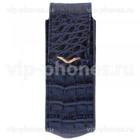 Кожаный чехол для Vertu Signature S Design Blue Alligator